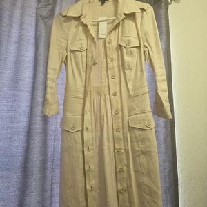 Bebe Khaki Trench Blazer Dress - Professional Mini Silhouette - Size 2